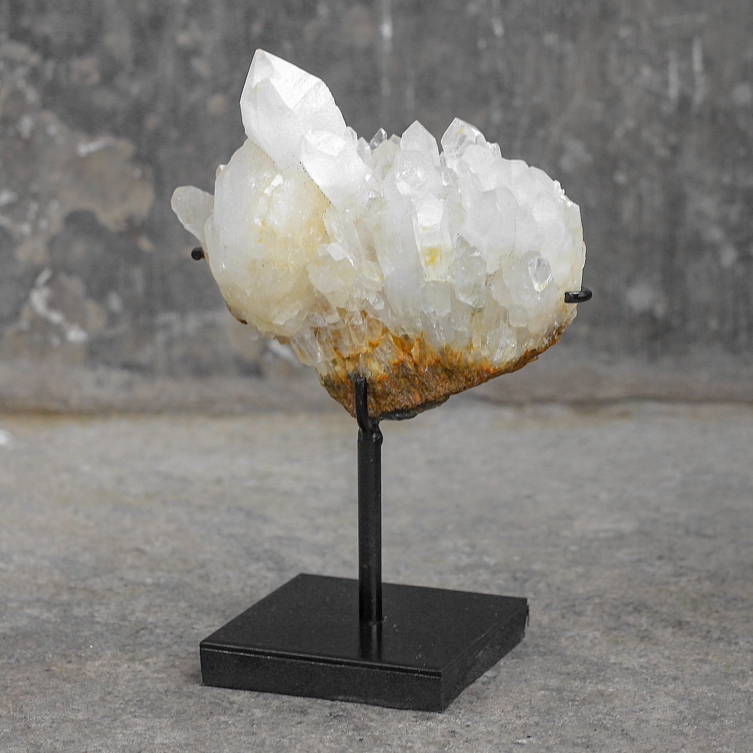 Beautiful Quartz Crystal cluster on a custom stand CC/006