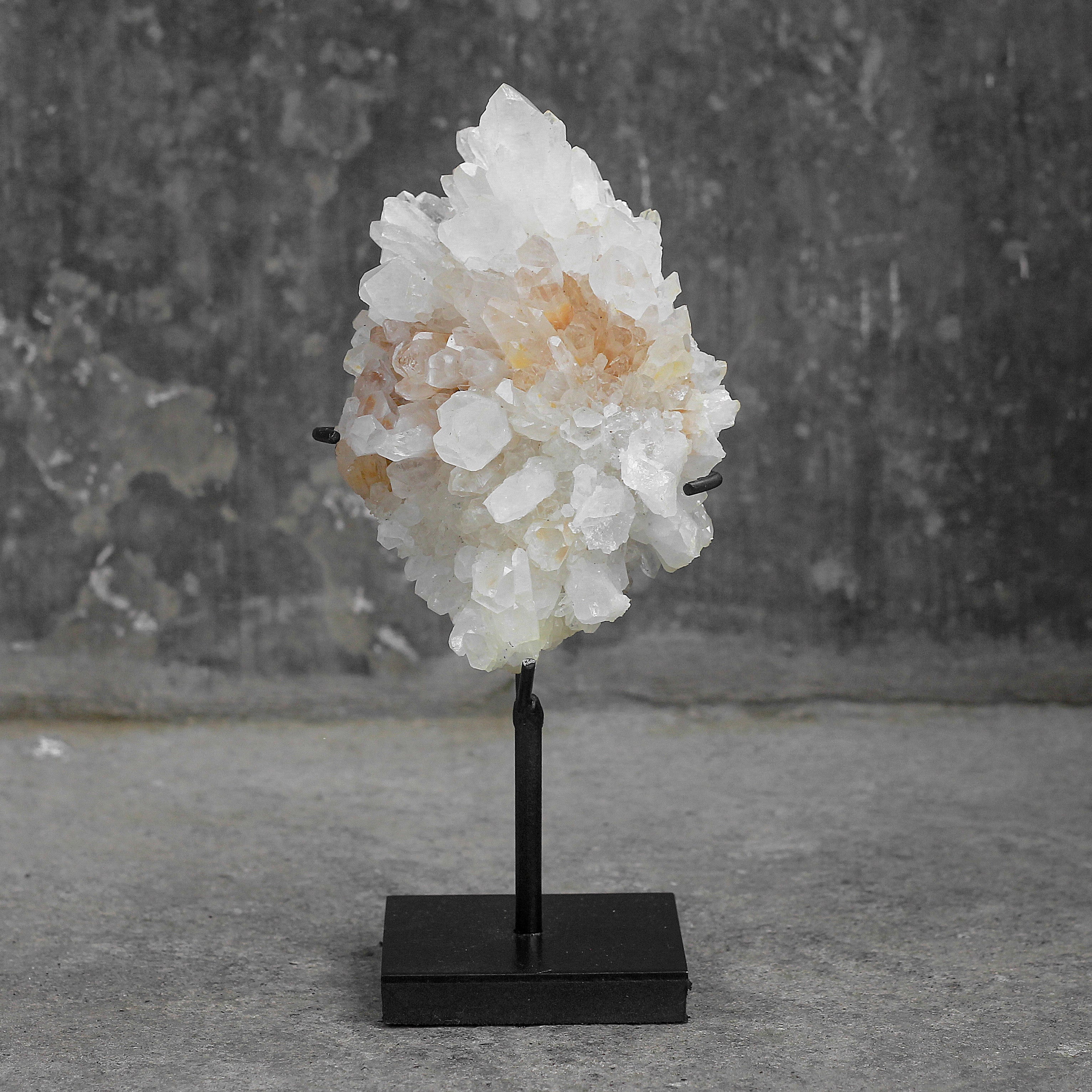 Beautiful Quartz Crystal cluster on a custom stand CC/010