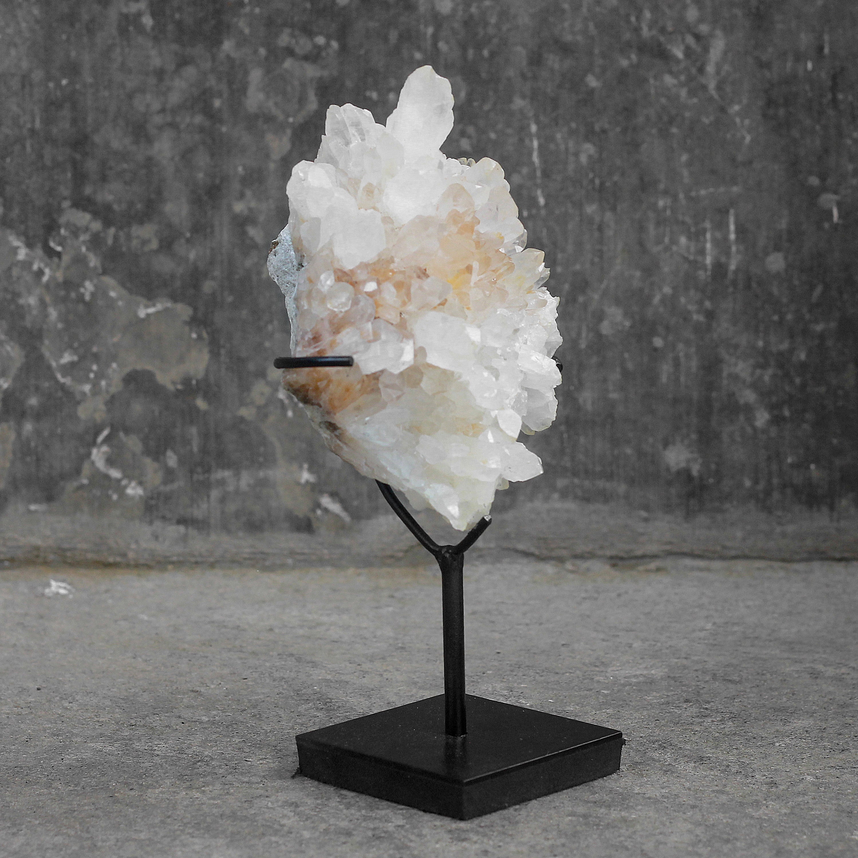 Beautiful Quartz Crystal cluster on a custom stand CC/010