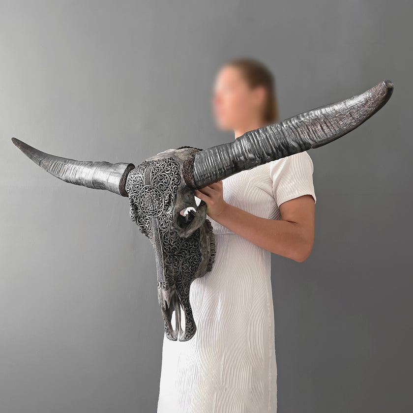 Real Carved Buffalo Skull 6H/048