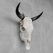 Bull Skull Carved Fern - Skull,A/151