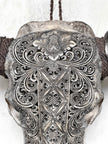 Caved Waterbuffalo Skulls with Ketimun Lotus Carving Skull,A/181