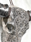 Caved Waterbuffalo Skulls with Ketimun Lotus Carving Skull,A/181