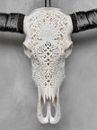 Caved Waterbuffalo Skulls with Big lotus Carving Skull,A/188