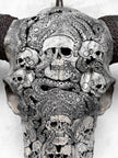 Caved Waterbuffalo Skulls with Skull And Octopus Carving Skull,A/180
