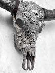 Caved Waterbuffalo Skulls with Skull And Octopus Carving Skull,A/180