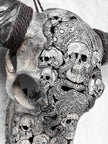 Caved Waterbuffalo Skulls with Skull And Octopus Carving Skull,A/180