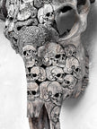 Caved Waterbuffalo Skulls with Skull And Octopus Carving Skull,A/180