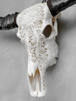 Caved Waterbuffalo Skulls with Big lotus Carving Skull,A/171