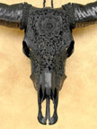 Black Carved Buffalo Skulls with Flower Mandala motif | Skull,A/187