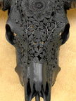 Black Carved Buffalo Skulls with Flower Mandala motif | Skull,A/187