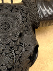 Black Carved Buffalo Skulls with Flower Mandala motif | Skull,A/187