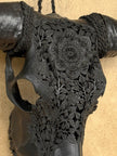 Black Carved Buffalo Skulls with Flower Mandala motif | Skull,A/187