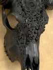 Black Carved Buffalo Skulls with Flower Mandala motif | Skull,A/187
