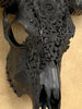 Black Carved Buffalo Skulls with Flower Mandala motif | Skull,A/187