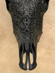 Carved Bull Skull with Turquoise Accents - Star Mandala motif | Skull,A/190