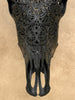 Carved Bull Skull with Turquoise Accents - Star Mandala motif | Skull,A/190