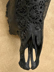 Carved Bull Skull with Turquoise Accents - Star Mandala motif | Skull,A/190