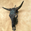 Carved Bull Skull with Turquoise Accents - Star Mandala motif | Skull,A/190