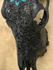 Carved Bull Skull with Turquoise Accents - Star Mandala motif | Skull,A/190