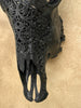 Carved Bull Skull with Turquoise Accents - Star Mandala motif | Skull,A/190