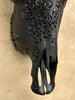 Carved Bull Skull with Turquoise Accents - Leaf motif | Skull,A/189