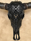 Caved Waterbuffalo Skulls with Infinity Carving Skull,A/169