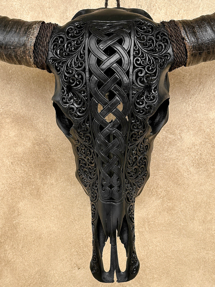 Caved Waterbuffalo Skulls with Infinity Carving Skull,A/169