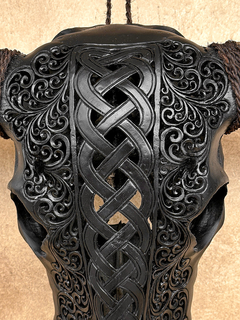 Caved Waterbuffalo Skulls with Infinity Carving Skull,A/169