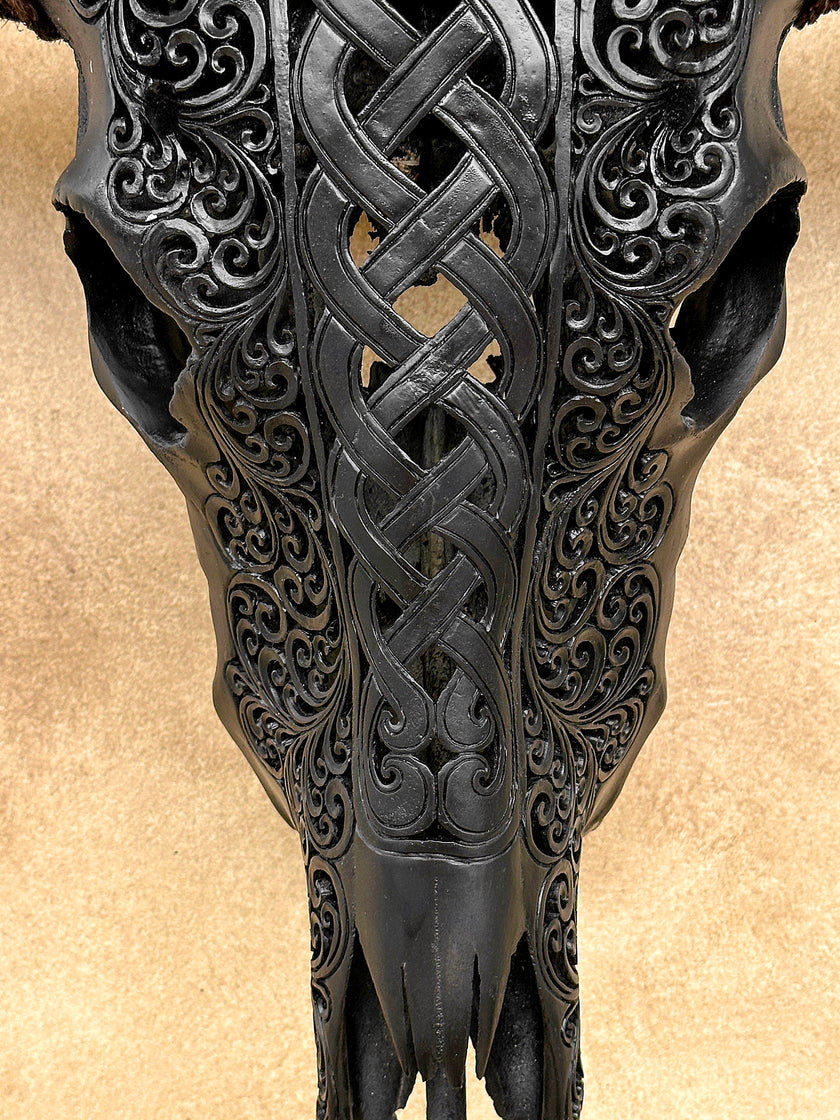 Caved Waterbuffalo Skulls with Infinity Carving Skull,A/169
