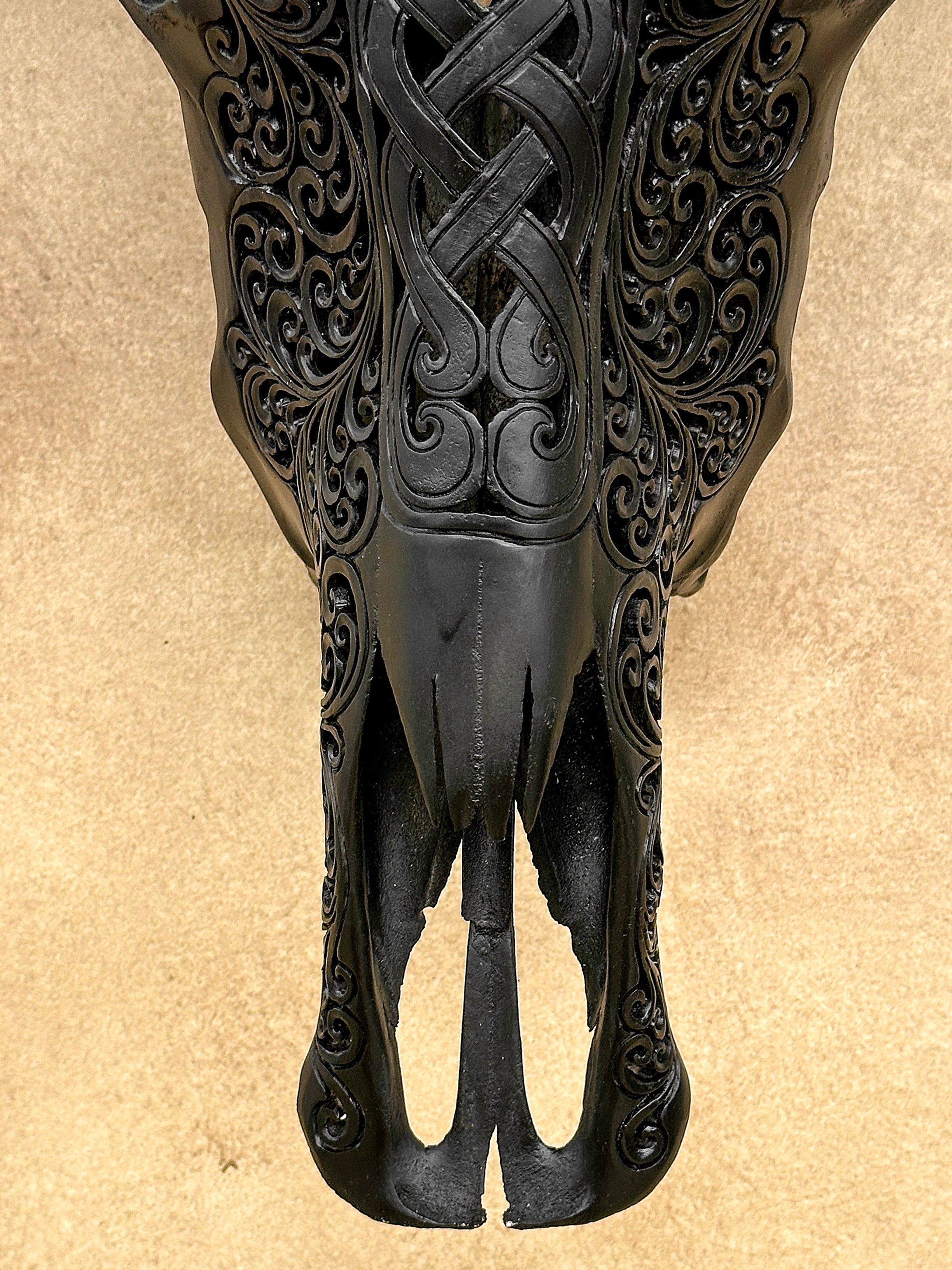 Caved Waterbuffalo Skulls with Infinity Carving Skull,A/169