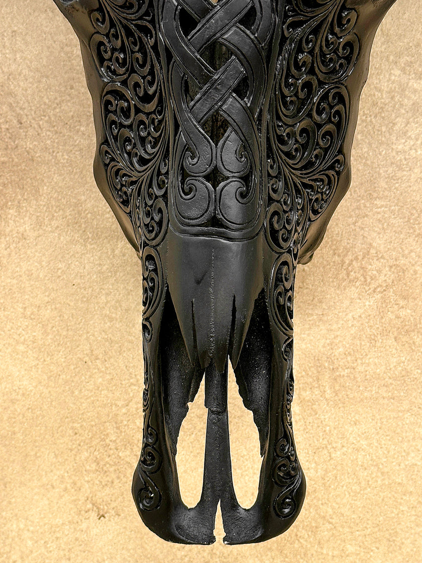 Caved Waterbuffalo Skulls with Infinity Carving Skull,A/169