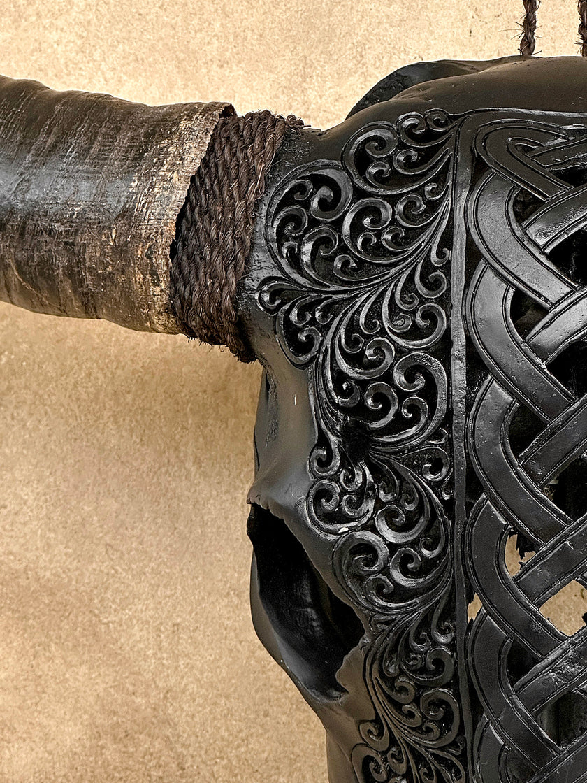 Caved Waterbuffalo Skulls with Infinity Carving Skull,A/169