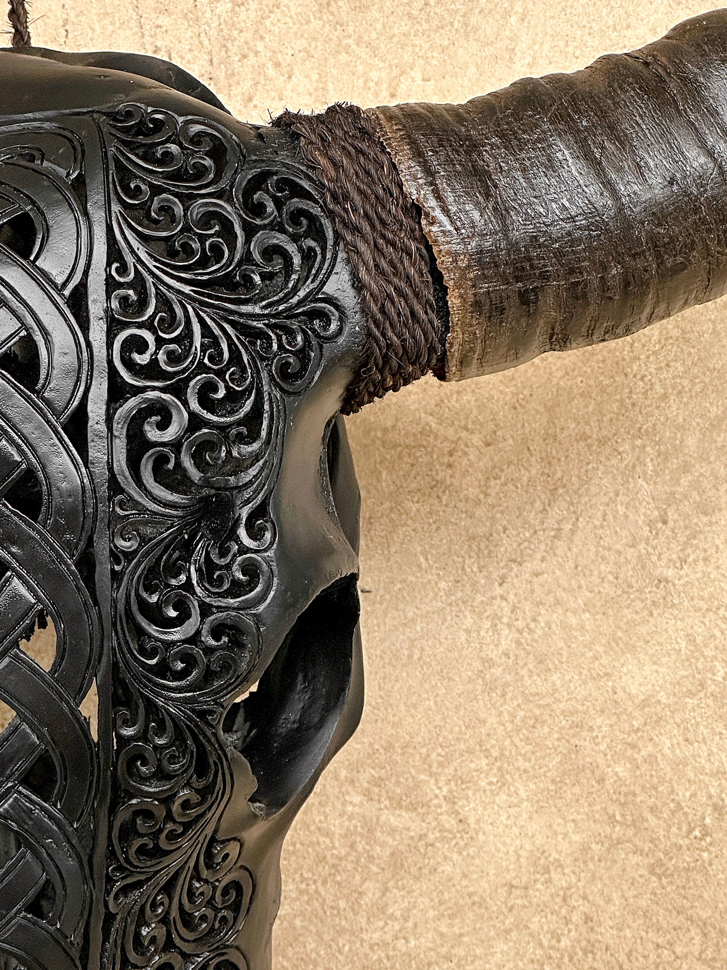 Caved Waterbuffalo Skulls with Infinity Carving Skull,A/169