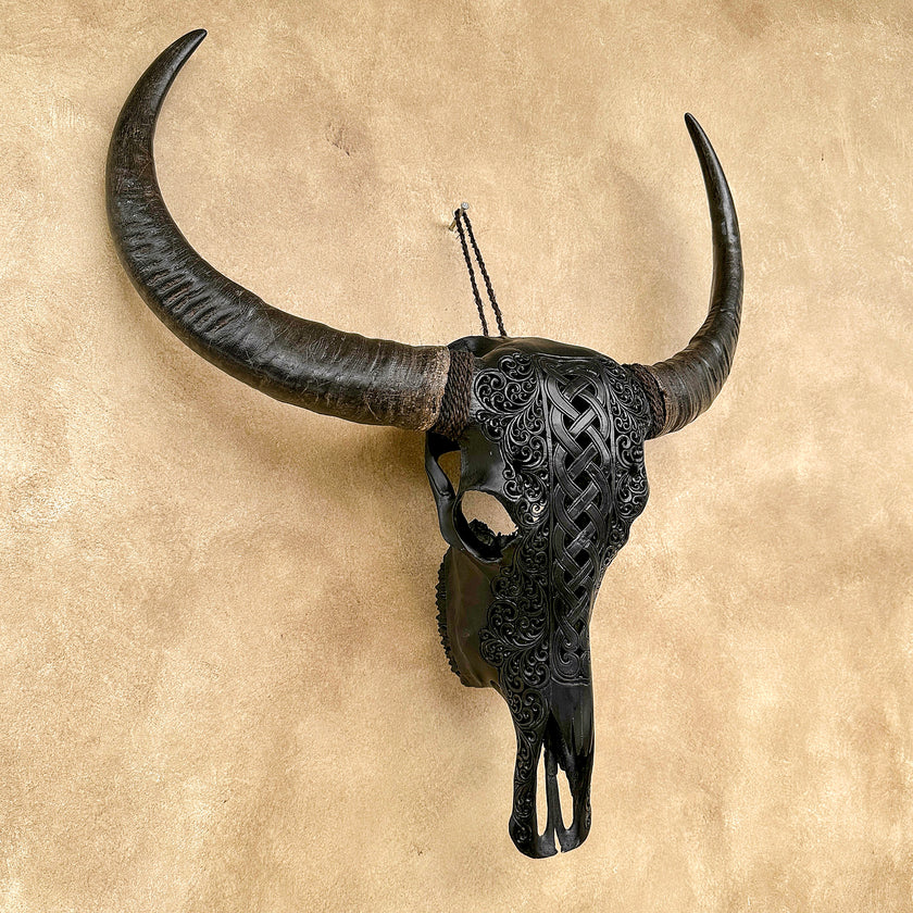 Caved Waterbuffalo Skulls with Infinity Carving Skull,A/169