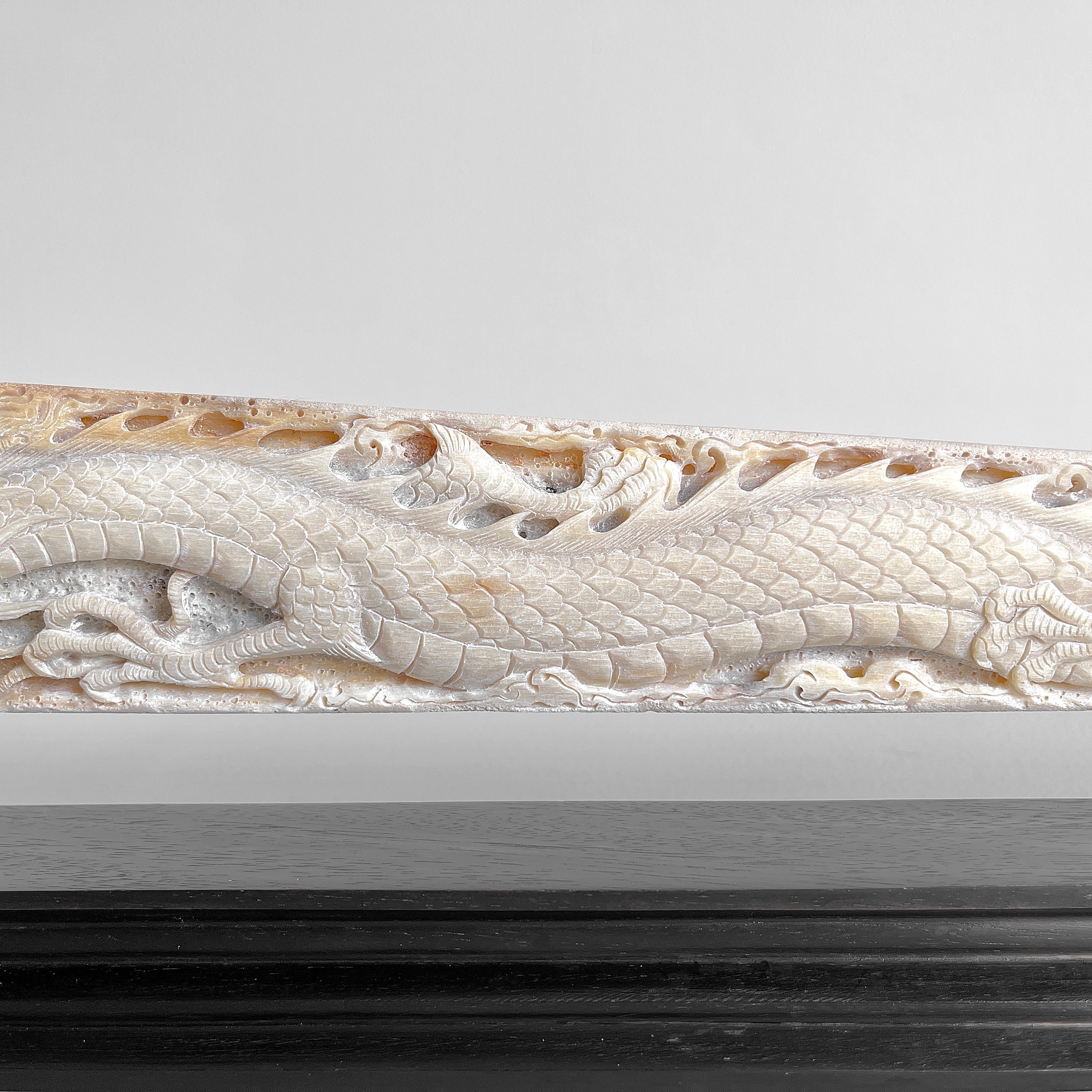 Carved Tusks 22/EX/516 Carving Dragon phoenix
