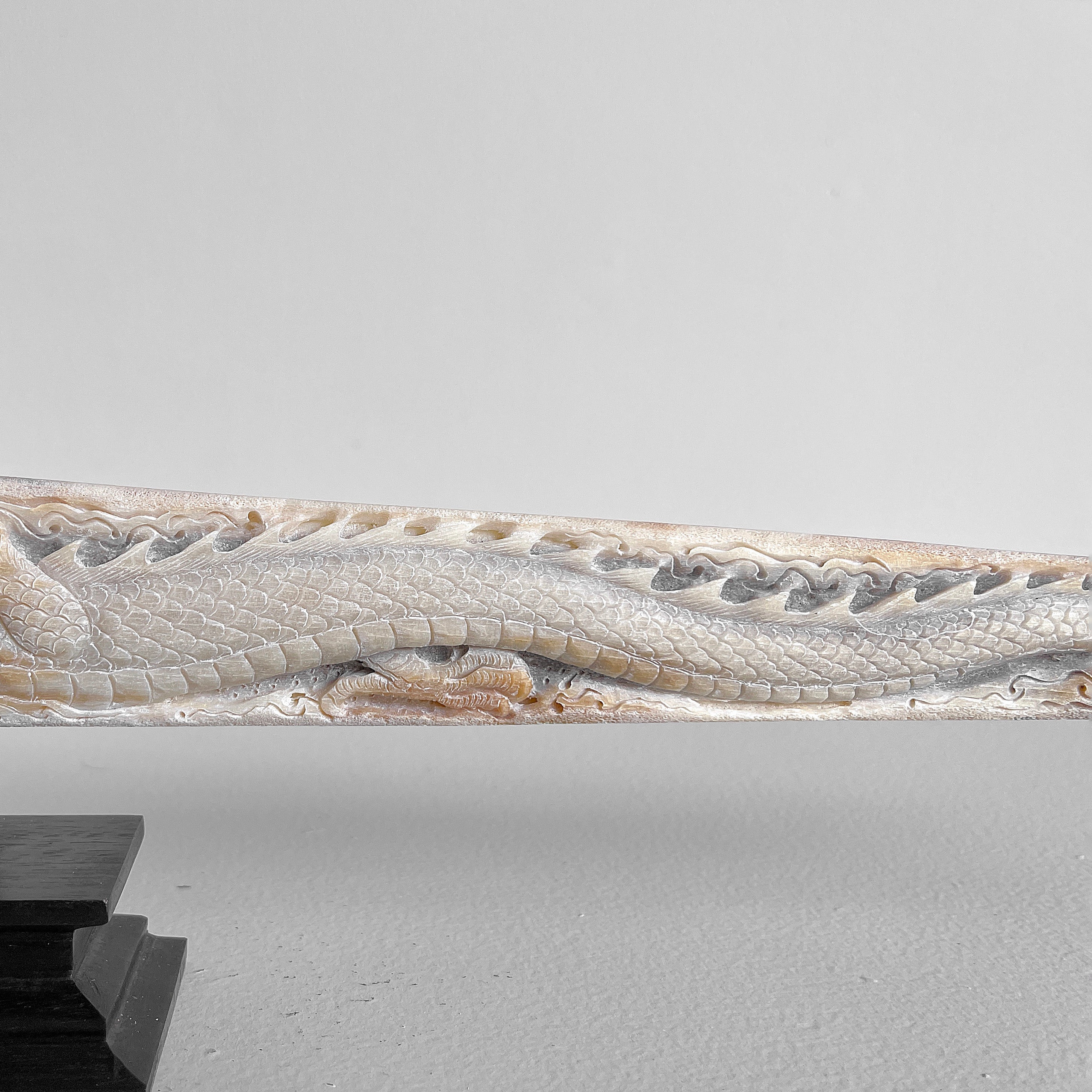 Carved Tusks 22/EX/516 Carving Dragon phoenix