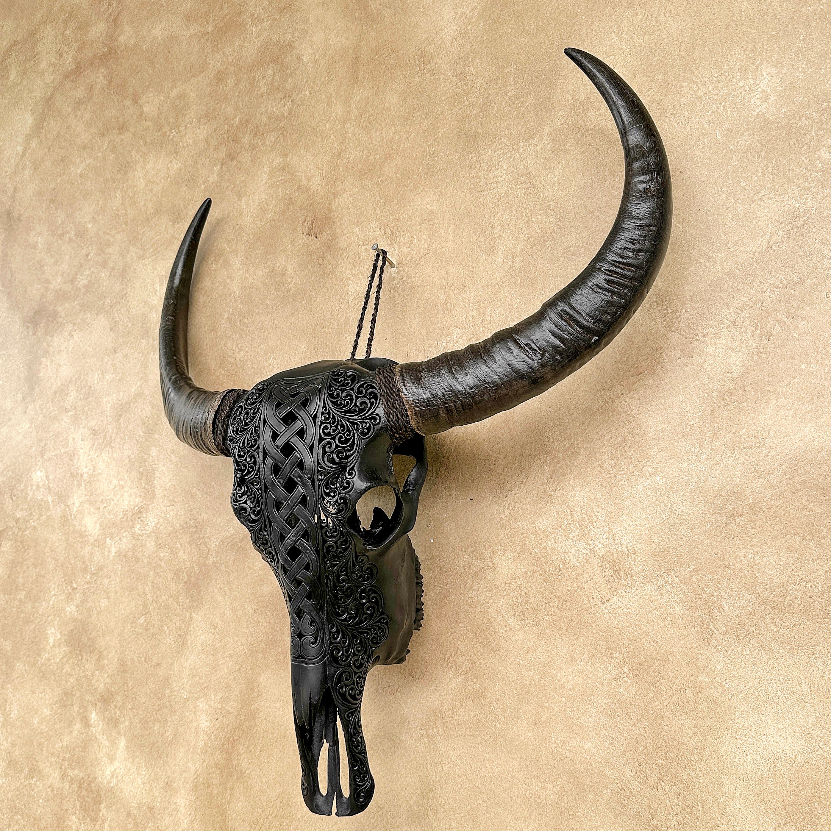 Caved Waterbuffalo Skulls with Infinity Carving Skull,A/169