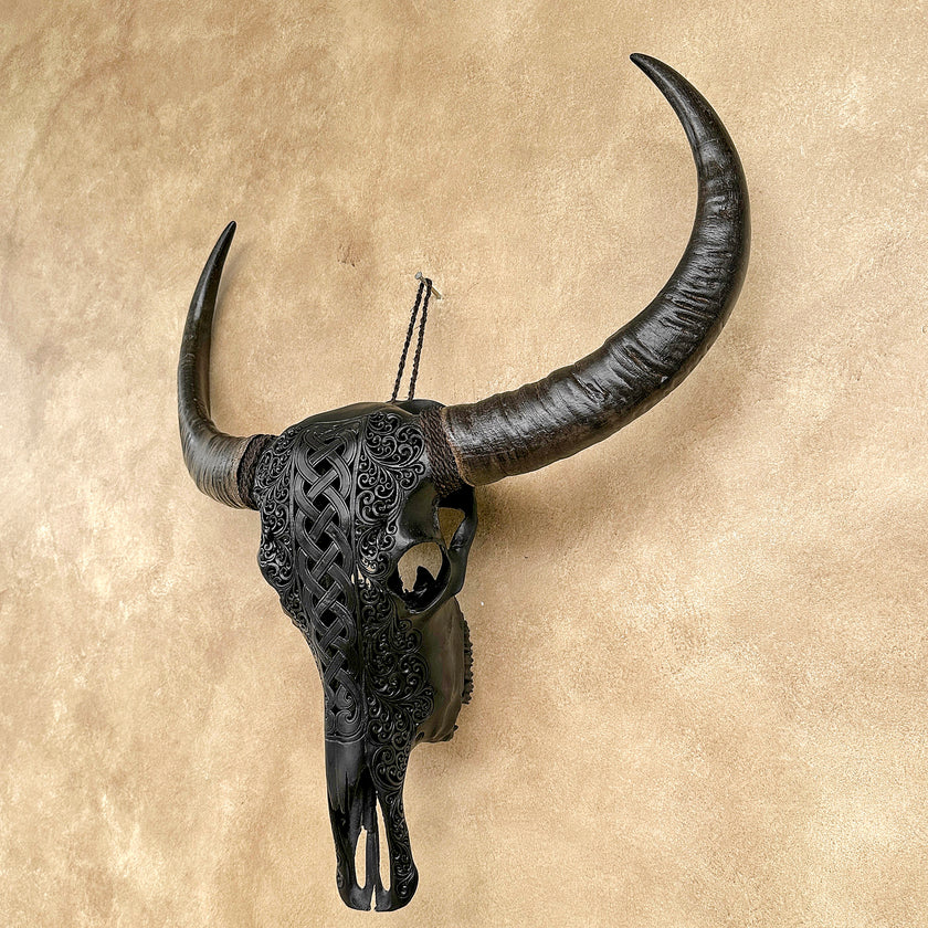 Caved Waterbuffalo Skulls with Infinity Carving Skull,A/169