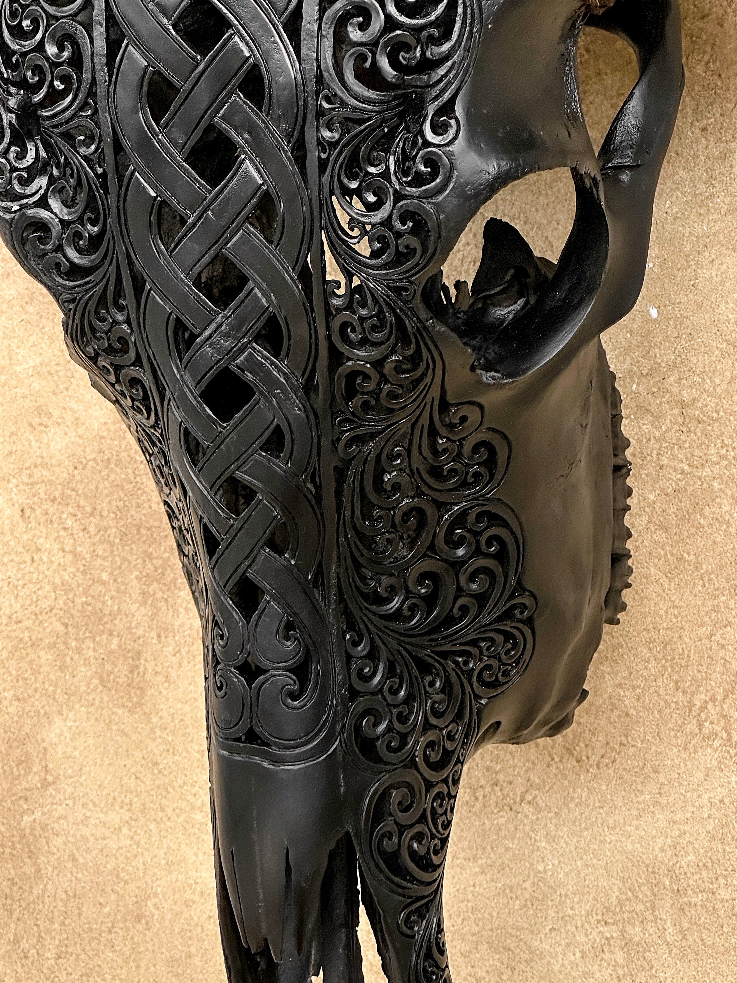 Caved Waterbuffalo Skulls with Infinity Carving Skull,A/169