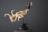 A Stunning Hand Carved Octopus With Horn on a Stand - 22/EX/380