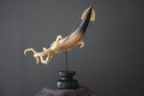 A Stunning Hand Carved Octopus With Horn on a Stand - 22/EX/380