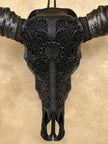 Caved Waterbuffalo Skulls with Flower Mandala Garis Carving Skull,A/167