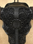 Caved Waterbuffalo Skulls with Flower Mandala Garis Carving Skull,A/167