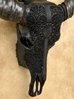 Caved Waterbuffalo Skulls with Flower Mandala Garis Carving Skull,A/167