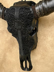 Caved Waterbuffalo Skulls with Flower Mandala Garis Carving Skull,A/167