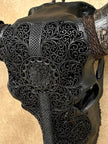 Caved Waterbuffalo Skulls with Flower Mandala Garis Carving Skull,A/167