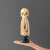 Tamarind Wood Skull with Carved Tentacles - 7U/110