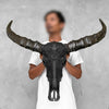 Caved Waterbuffalo Skulls with Flower Mandala Garis Carving Skull,A/167