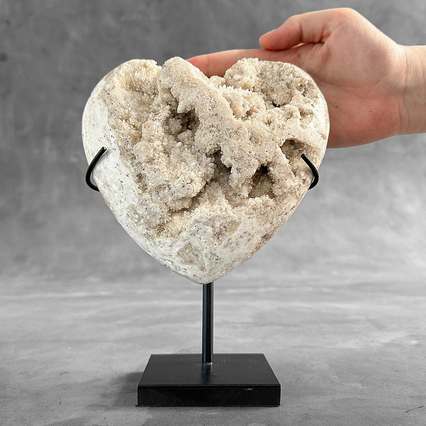 Wonderful White Druzy Crystal Sphere on a custom stand CH/511